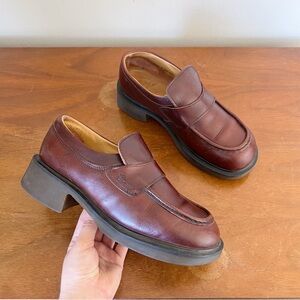 Dr Martens • vintage heeled loafers 8462 leather chunky brown platform MIE